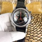Corum Bubble Chronograph Replica Watches Diamond Case Black Dial